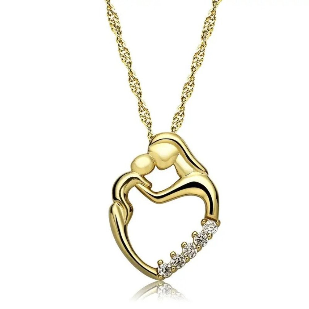 Mother & Child Open Heart Necklace